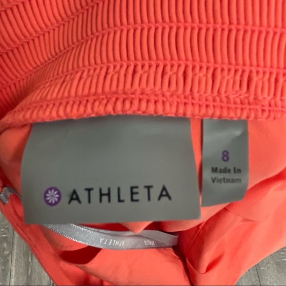 Athleta halter dress smocked everywhere nylon blend athletic size 8 - Picture 5 of 7